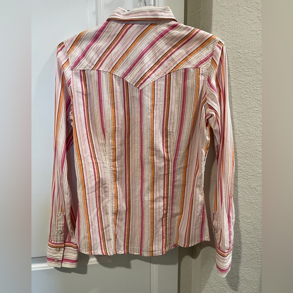 True Religion Western Style Women’s Striped Long-sleeve Button-down Medium - Picture 2 of 9
